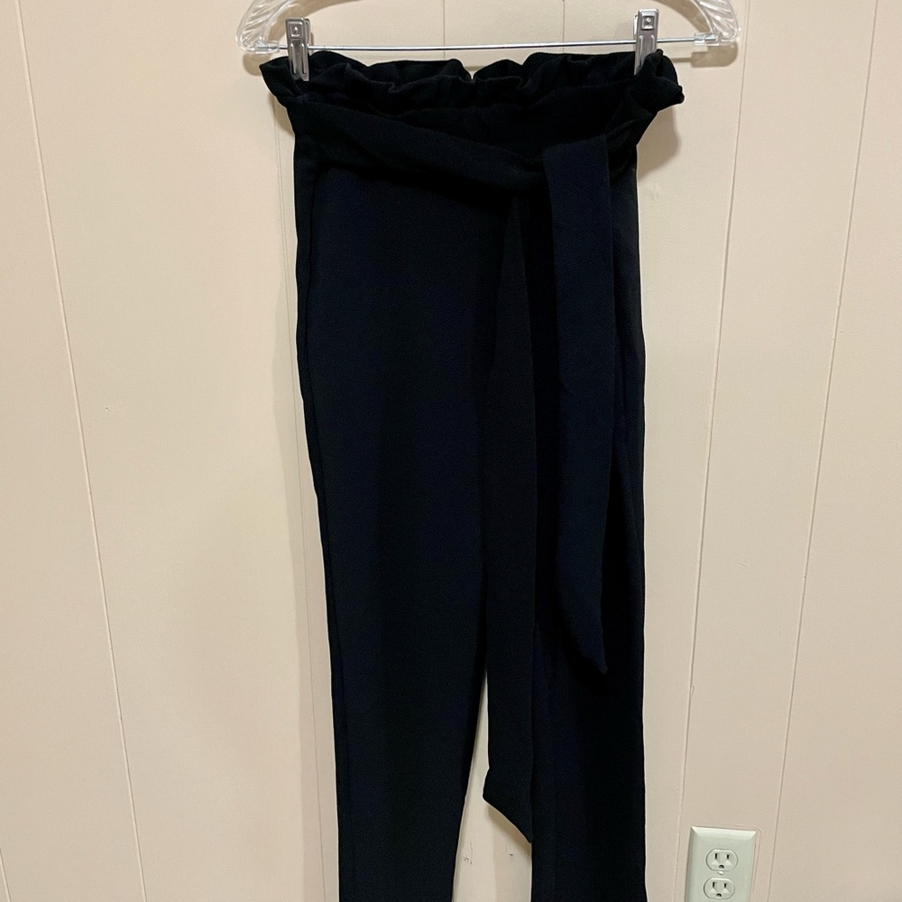 SHEIN belted paper bag waist